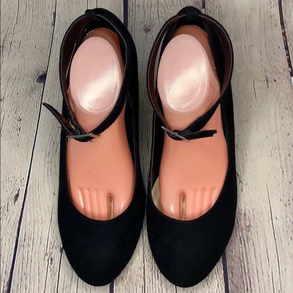 torrid Shoes - Torrid Black faux suede wedge ankle strap shoe 12W